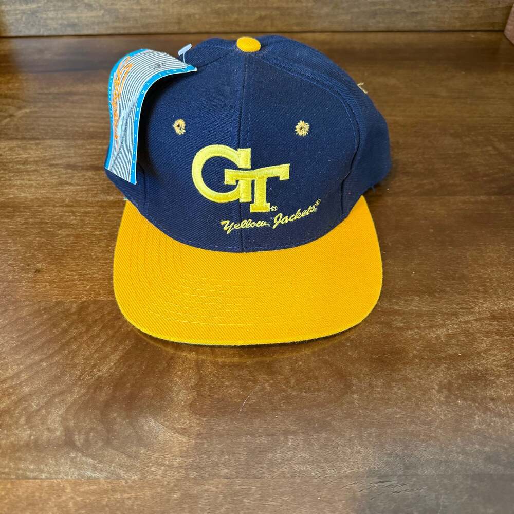 Vintage Deadstock GT Georgia Tech Yellow Jackets Snapback Hat Cap
